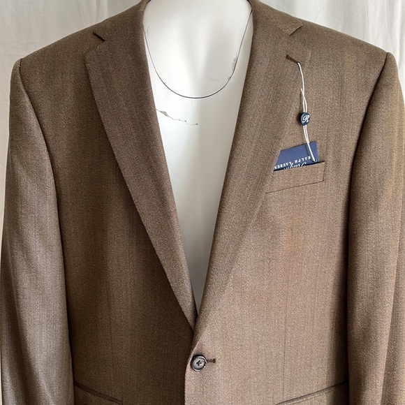 Ralph Lauren 2-Button Blazer Brown Silk Jacket Blazer New 46 Long - Picture 2 of 16